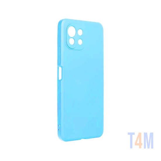 Capa de Silicone com Moldura de Câmera para Xiaomi Mi 11 Lite Azul